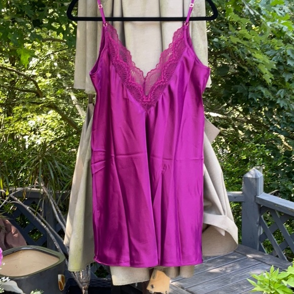 Sexy satin nightgown in a gorgeous purple color. - Picture 2 of 4